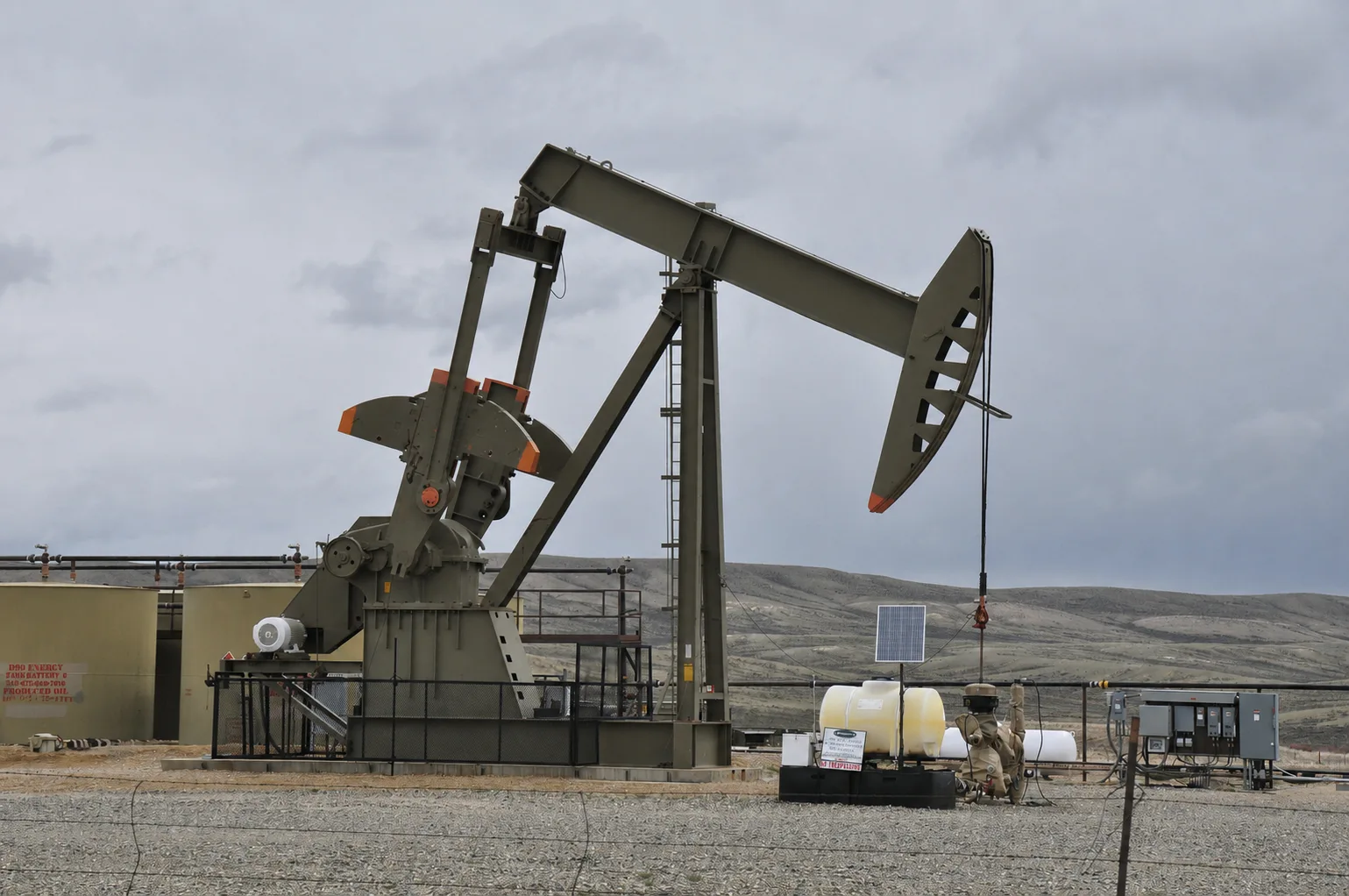 Crude oil — pumpjack at an oil field